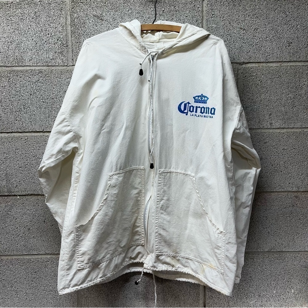 Vintage Corona La Playa Mas Fina Pto Vallarta Cotton Zip Up Hoodie